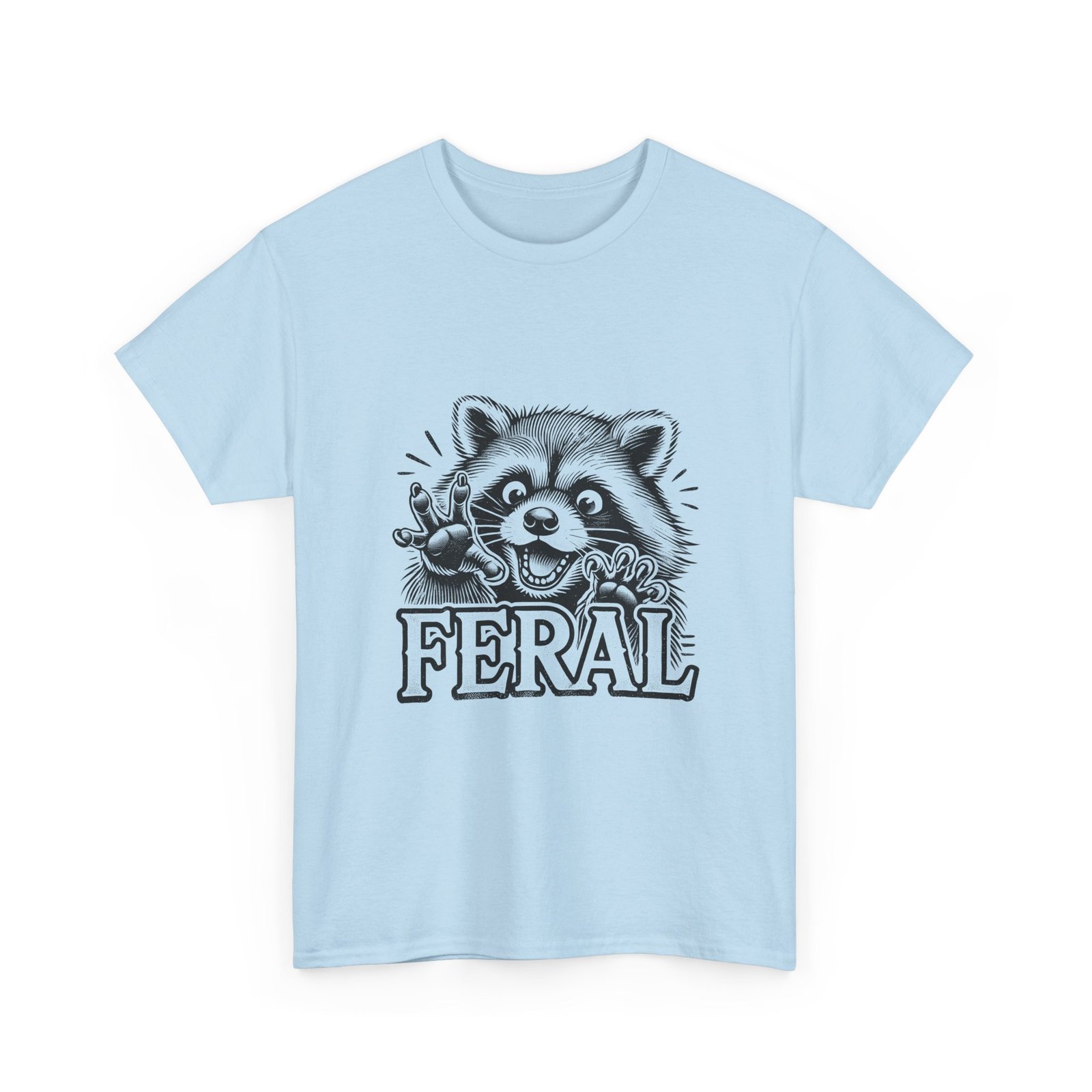 Feral Black Raccoon Cute Wild Animal Illustration - T-shirt - Image 11