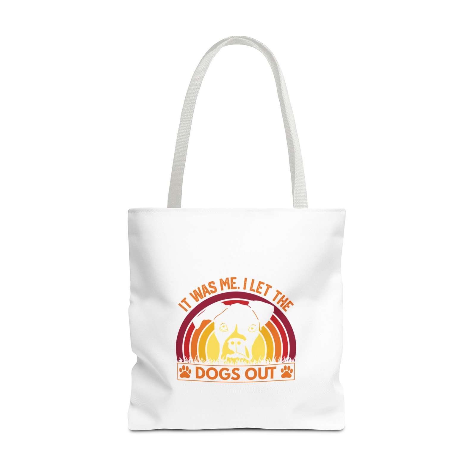 Retro Sunset with Silhouetted Dogs Playing Outdoors - Tote Bag - Image 9