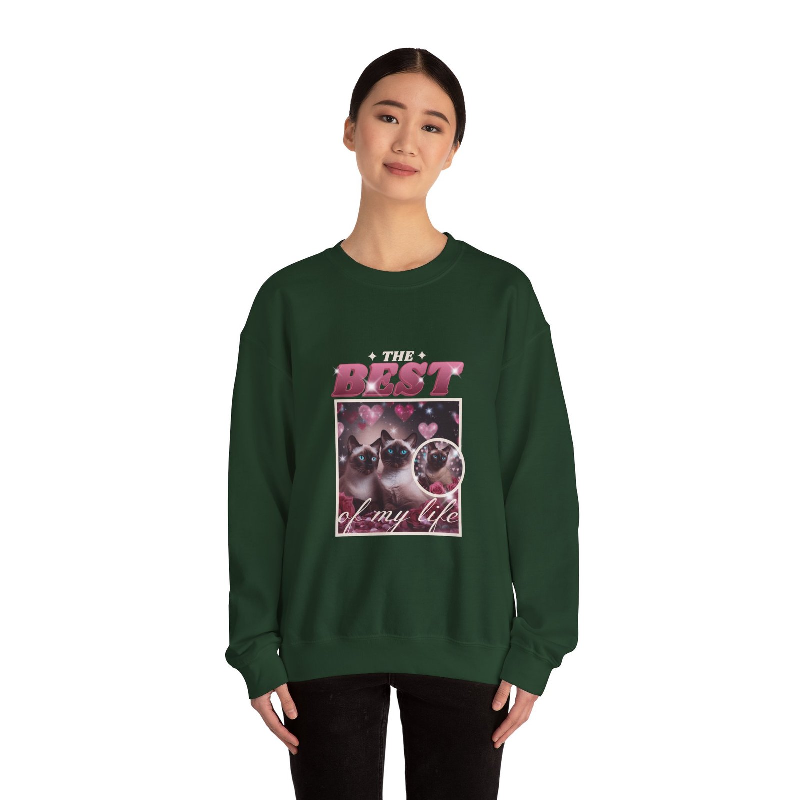 Best Cats Ever Cute Cat Illustration with Playful Typography - Sweatshirt - Image 8