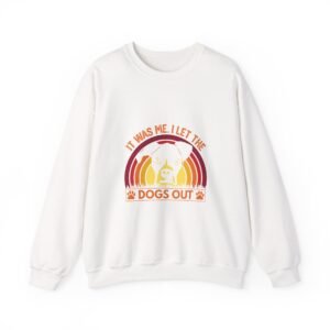 Retro Sunset with Silhouetted Dogs Playing Outdoors - Sweatshirt