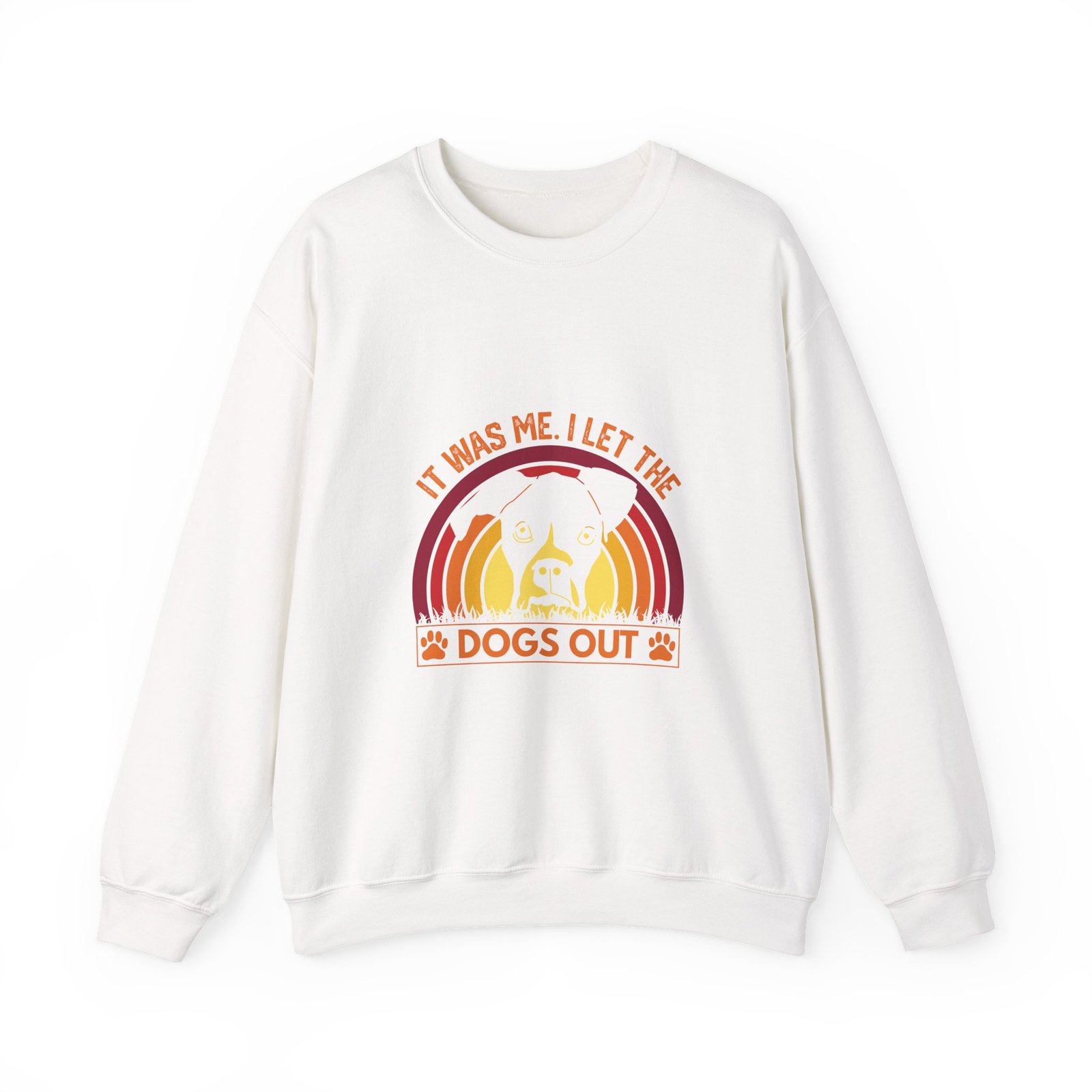 Retro Sunset with Silhouetted Dogs Playing Outdoors - Sweatshirt