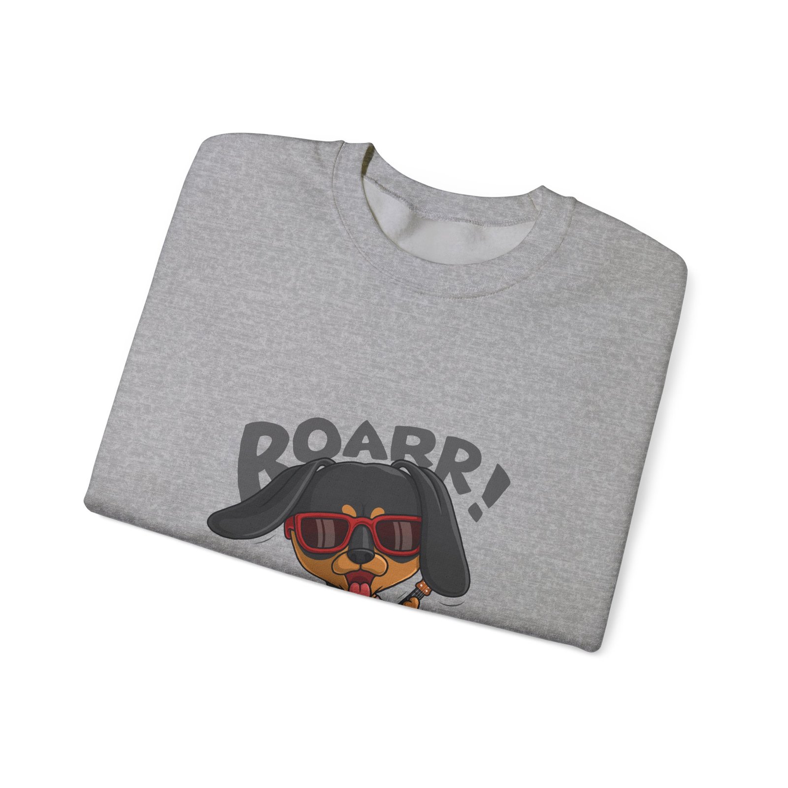 Roaring Dog Playing Electric Guitar Graphic Design - Sweatshirt - Image 11
