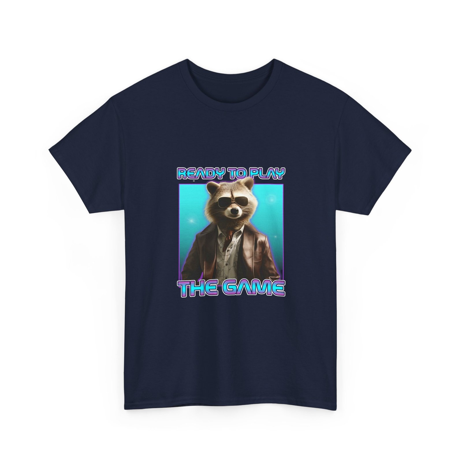 Cute Ready To Play Raccoon Cartoon Character Illustration - T-shirt - Image 11