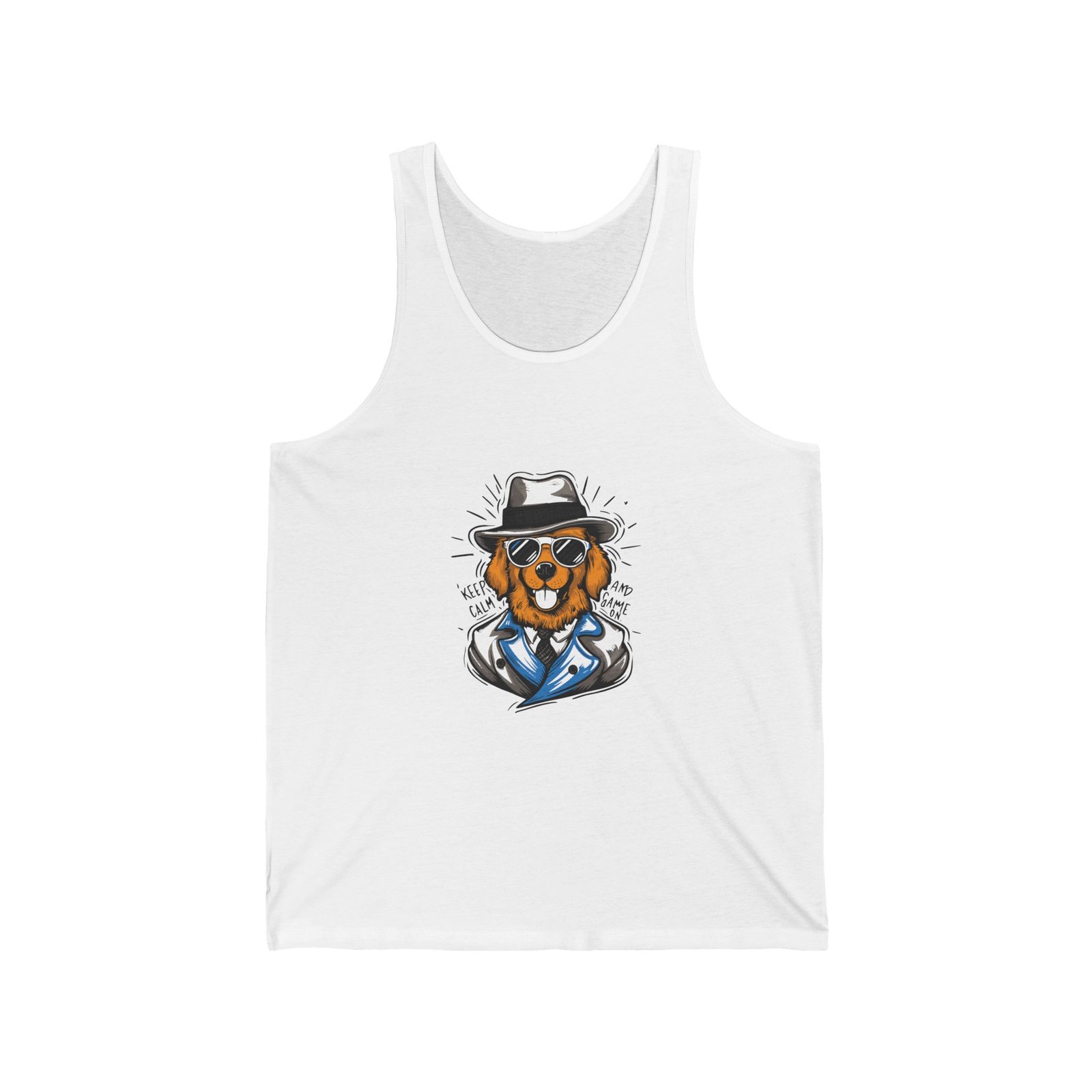 Vibrant Neon Dog Artwork with Futuristic Glow Effect - Tank Top
