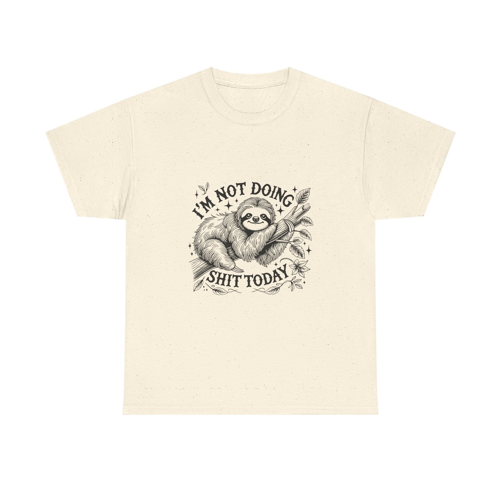 I’m Not Doing Shit Today Black Sloth Lazy Design - T-shirt - Image 5