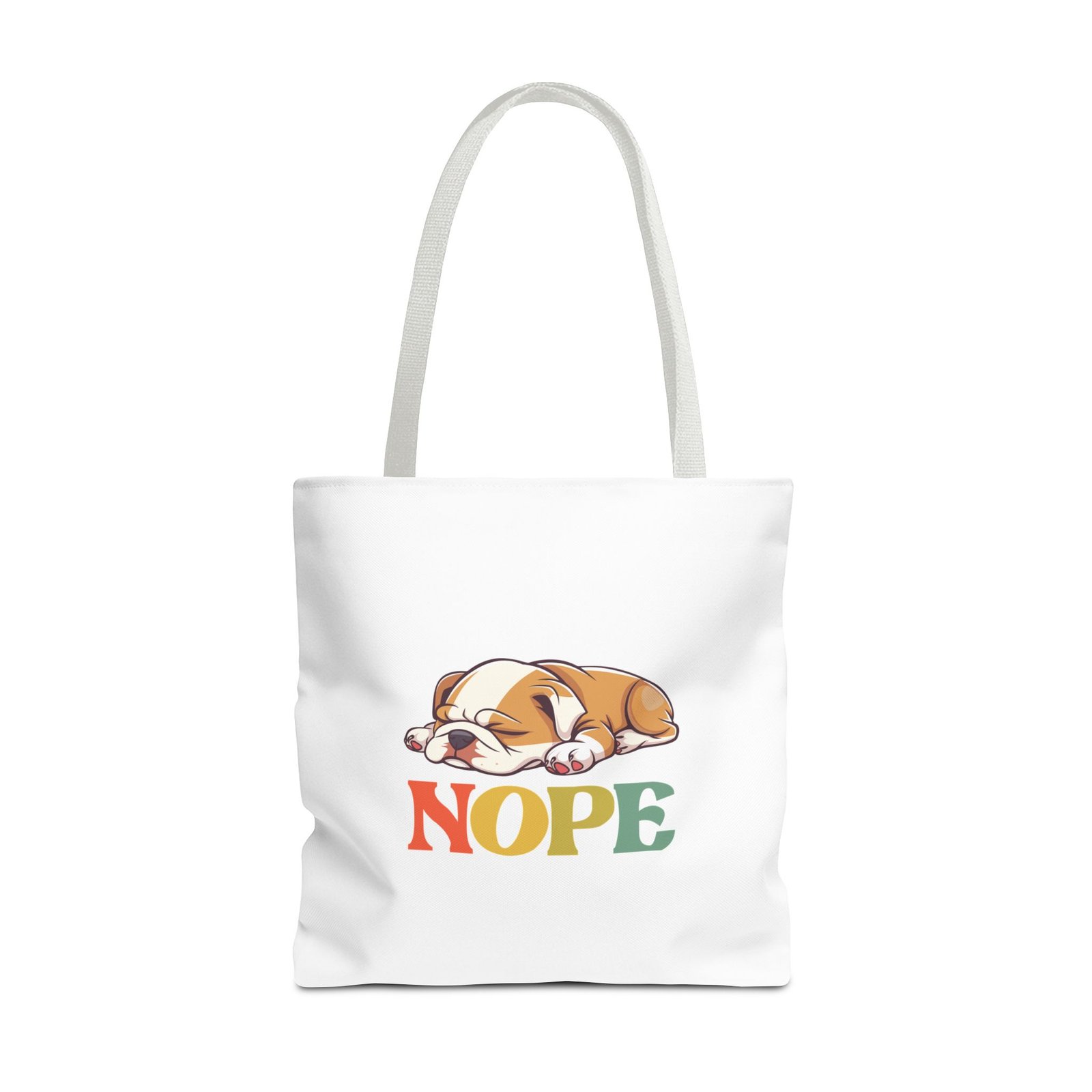 Adorable Sleeping Puppy with Nope Text Illustration - Tote Bag - Image 9