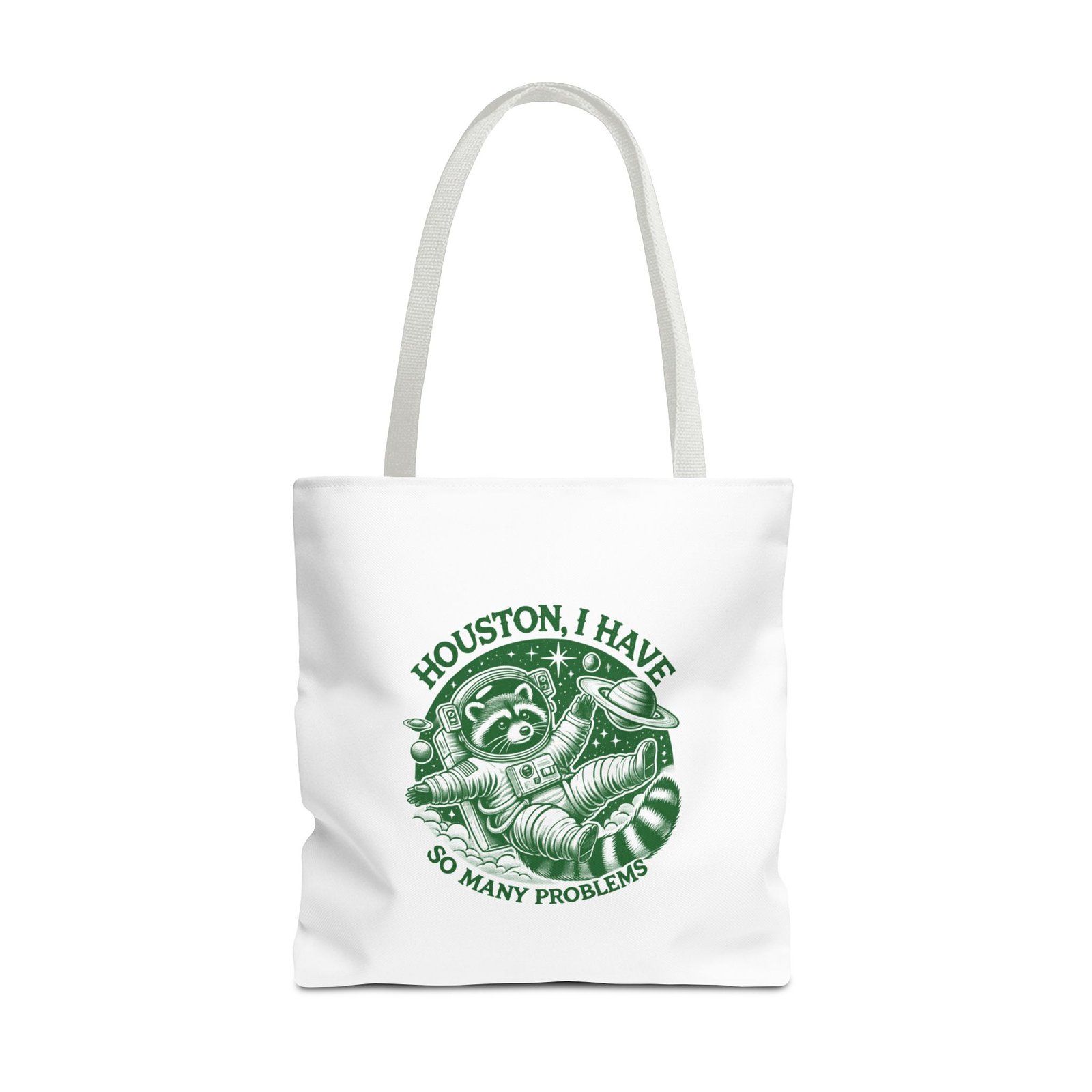 Houston I Have So Many Problems Green Raccoon Graphic - Tote Bag - Image 9
