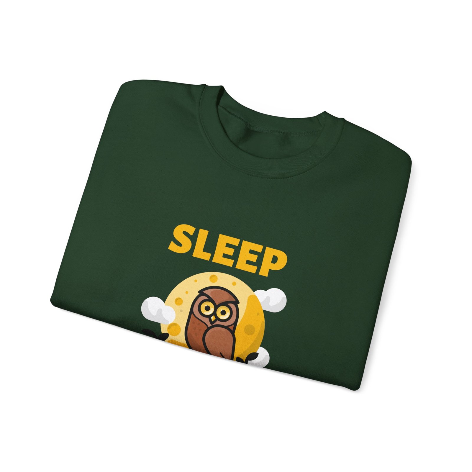 Sleep Is Weak Owl Cartoon Graphic with Tired Expression - Sweatshirt - Image 7