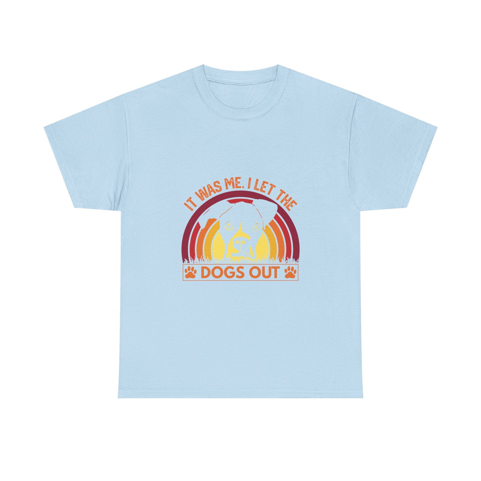 Retro Sunset with Silhouetted Dogs Playing Outdoors - T-shirt - Image 9