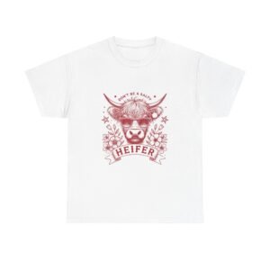 Vibrant Heifer Red Cow Illustration with Rustic Charm - T-shirt