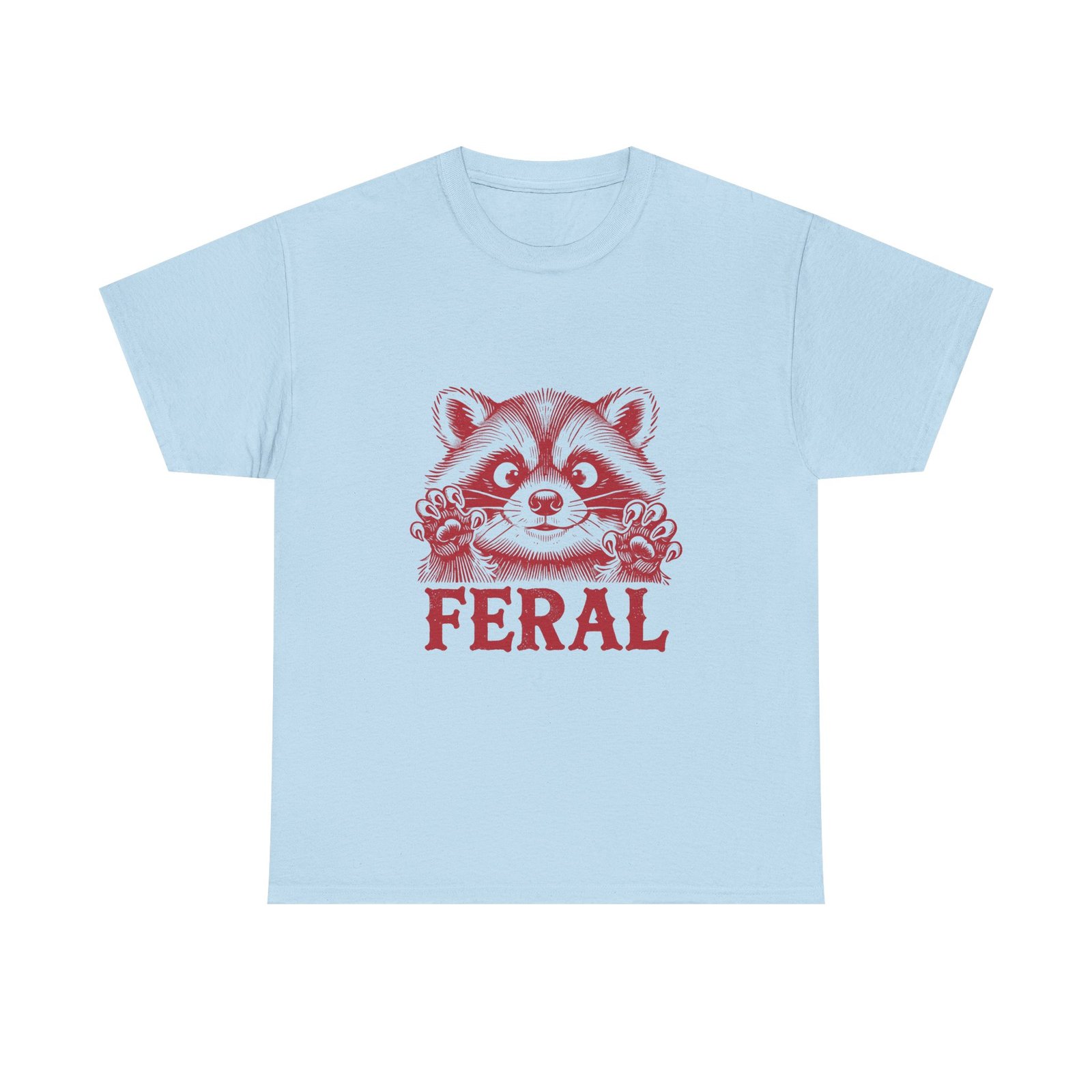 Feral Red Raccoon Bold Wildlife Illustration - T-shirt - Image 9
