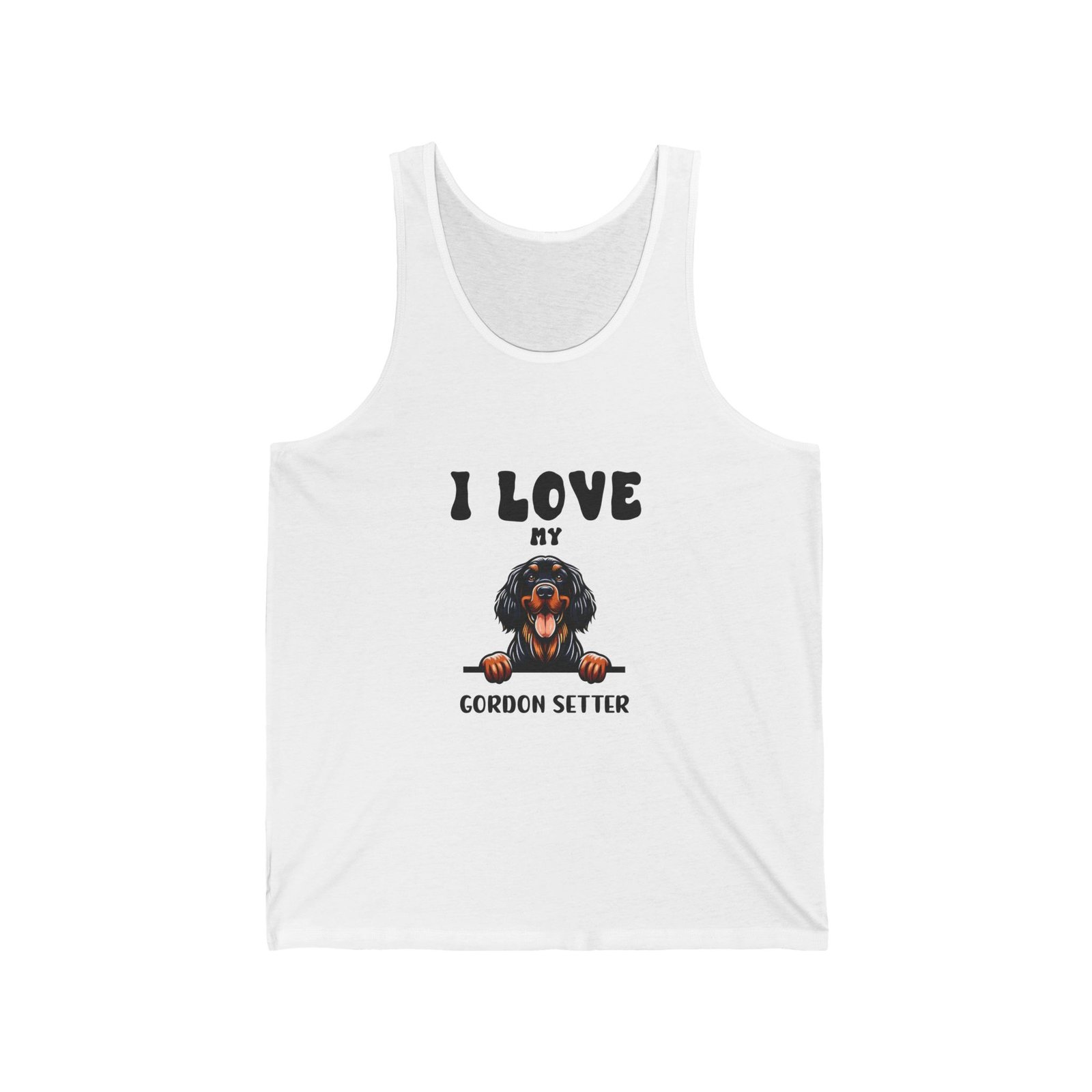 I Love Gordon Setter Heart and Paw Print Design - Tank Top