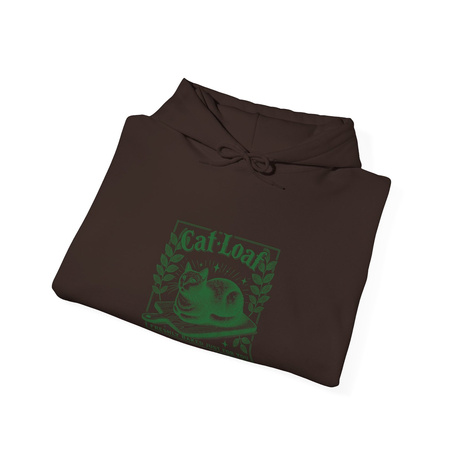 Cute Green Cat Loaf Illustration with Playful Expression - Hoodie - Image 8