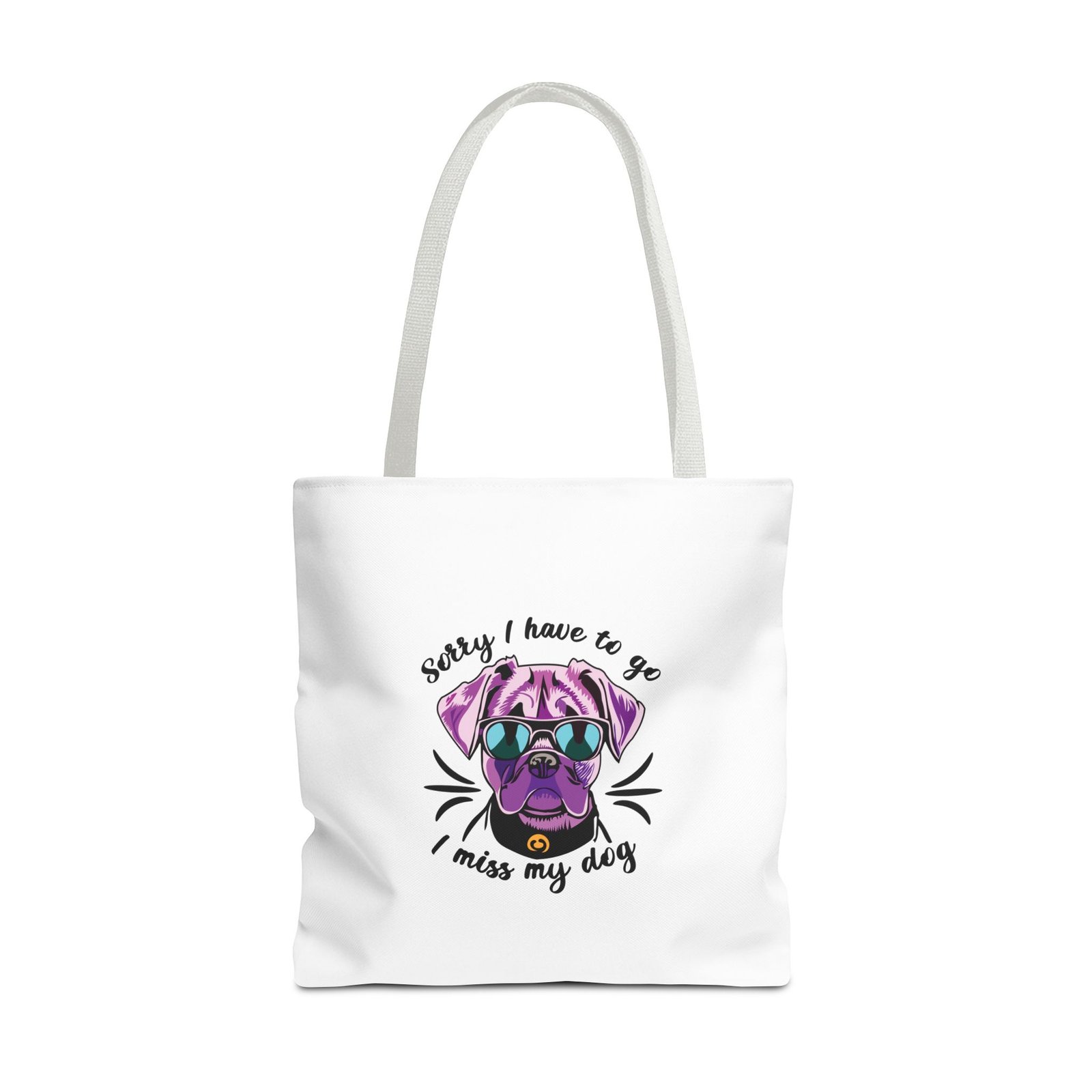 Cool Purple Pug Wearing Sunglasses Graphic - Tote Bag - Image 9