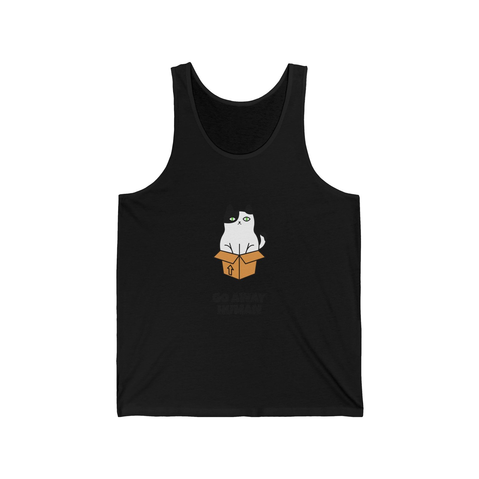 Go Away Human Cat Funny Grumpy Cat Illustration - Tank Top