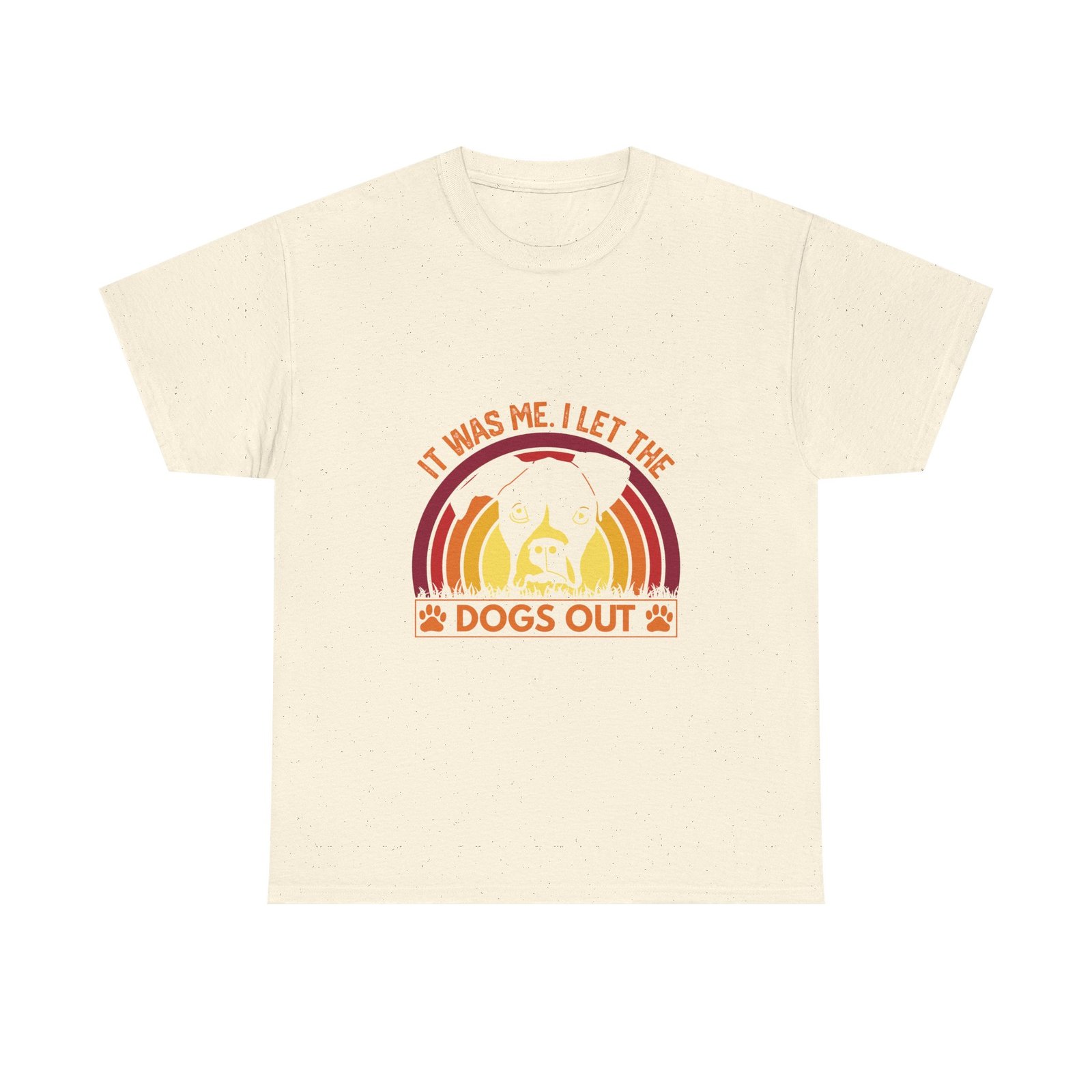 Retro Sunset with Silhouetted Dogs Playing Outdoors - T-shirt - Image 5