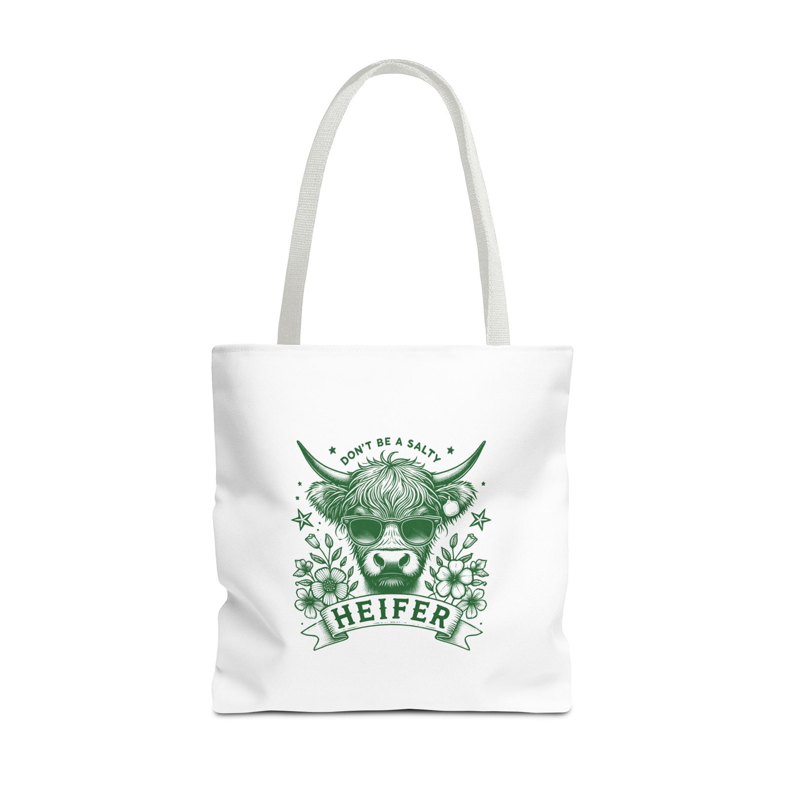 Heifer Green Cow Illustration with Natural and Rustic Charm - Tote Bag - Image 9