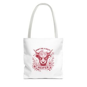Don’t Be Salty Heifer Red Cow Funny Farm Animal Graphic - Tote Bag