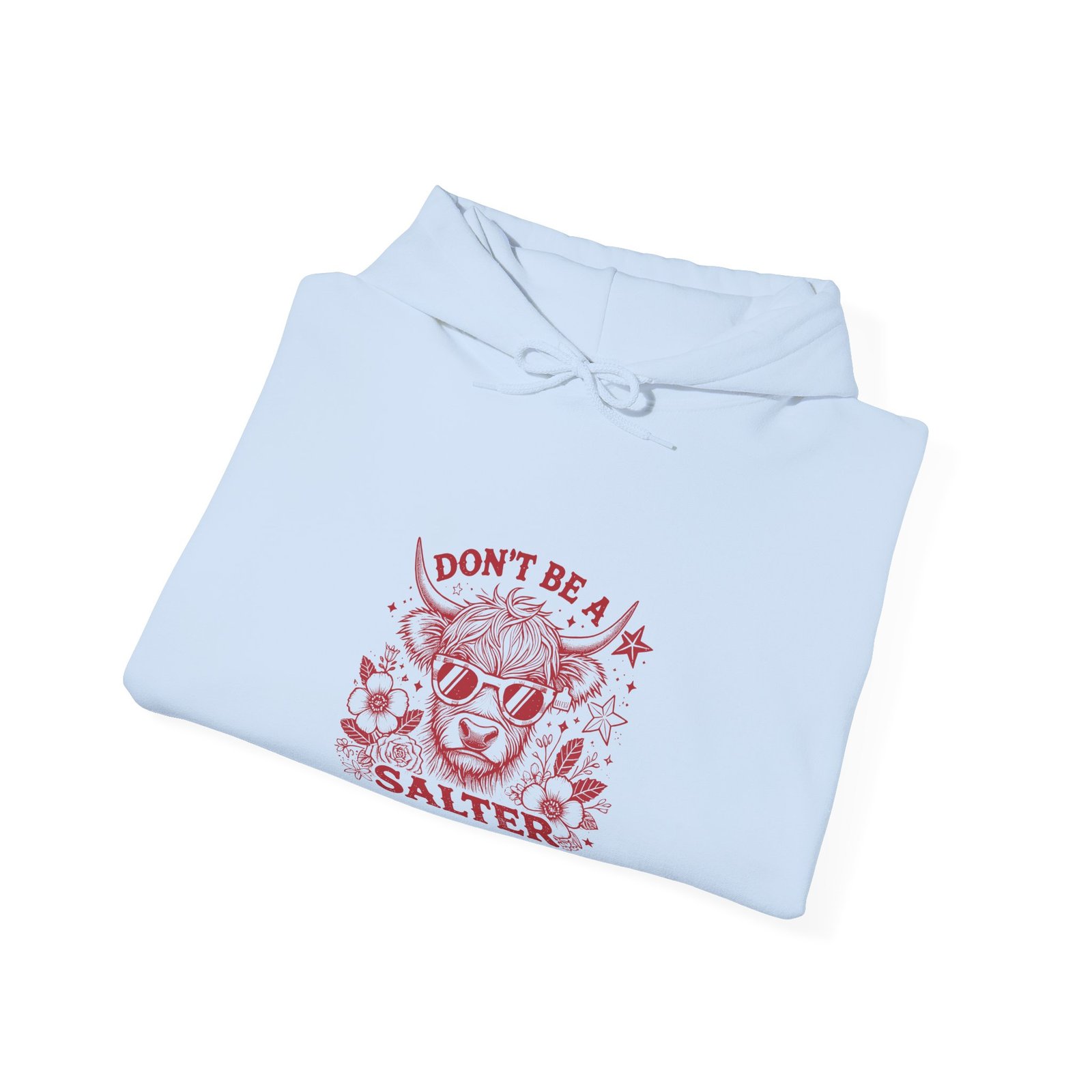 Don’t Be Salty Red Cow Funny Cartoon Design - Hoodie - Image 12