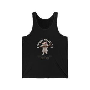 Cute Cat Hanging On Branch Motivational Illustration - Tank Top
