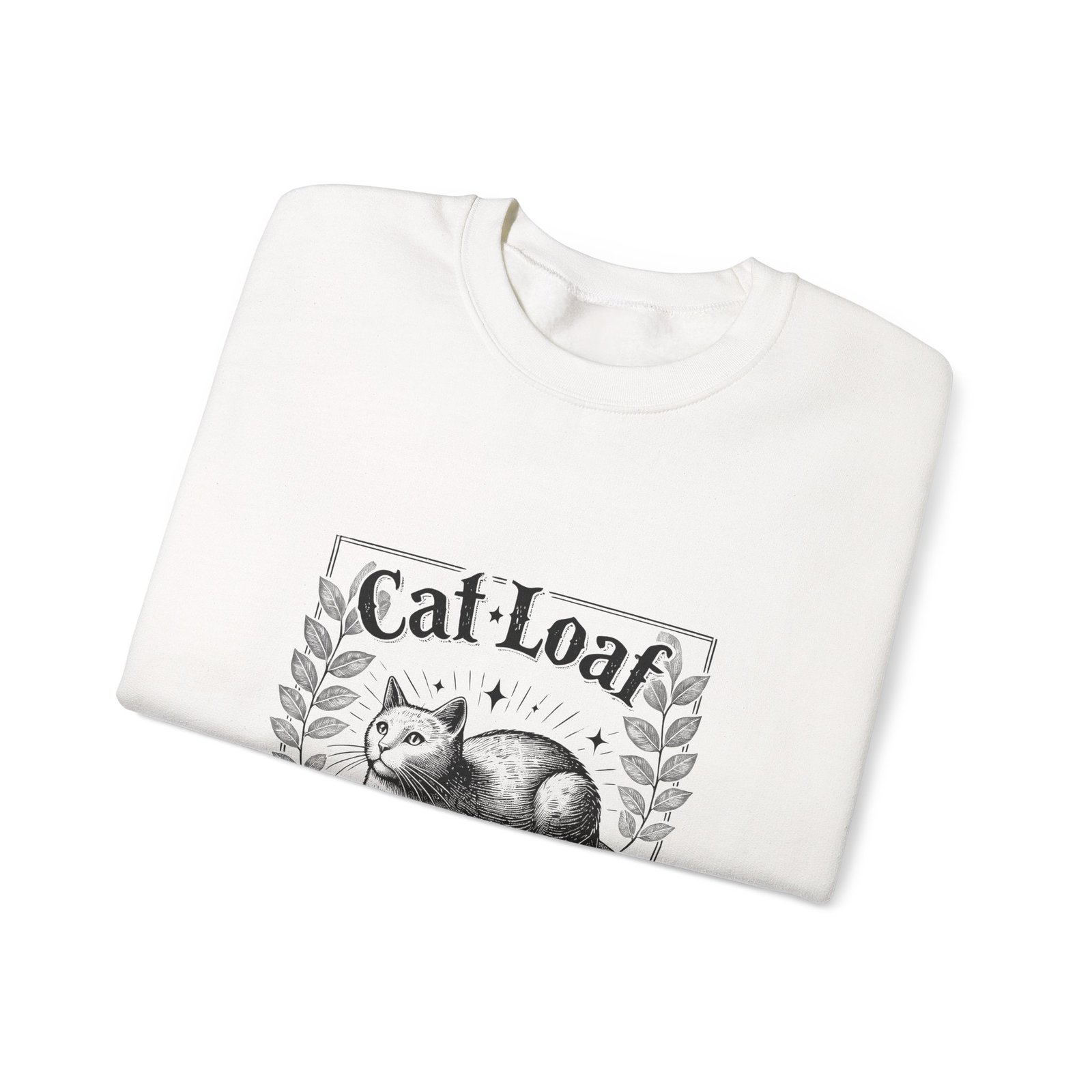 Adorable Black Cat Loaf Illustration with Cute Minimalist Style - Sweatshirt - Image 3