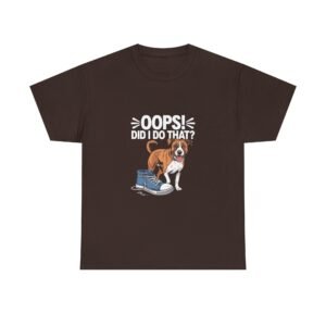 Cute Mischievous Puppy Saying Oops with Playful Expression - T-shirt