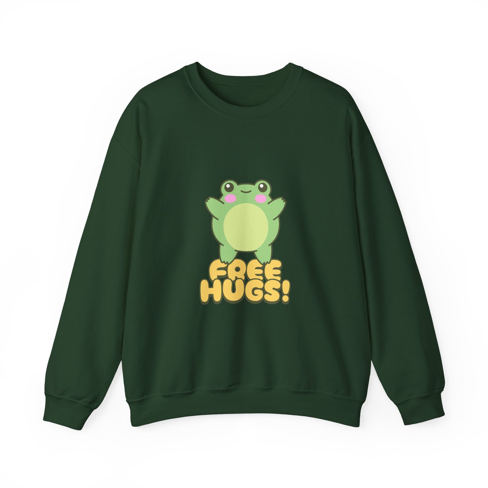 Cute Cartoon Frog Offering Free Hugs Illustration - Sweatshirt - Image 5