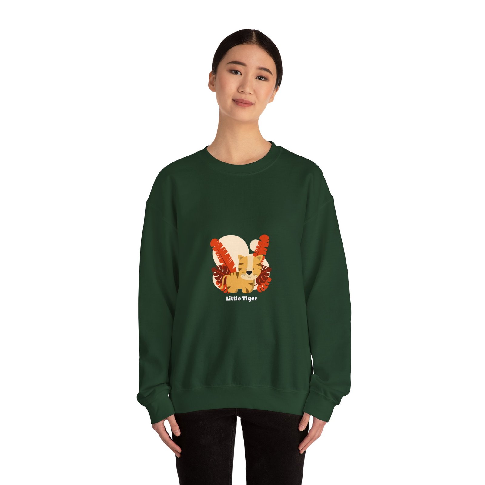 Adorable Little Tiger Cub Illustration with Playful Expression - Sweatshirt - Image 8