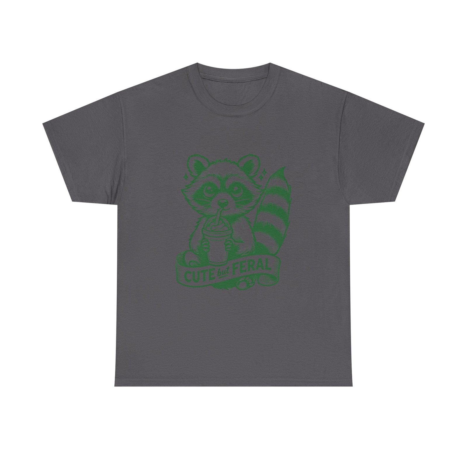 Adorable Green Raccoon Illustration with Cute and Feral Style - T-shirt - Image 5