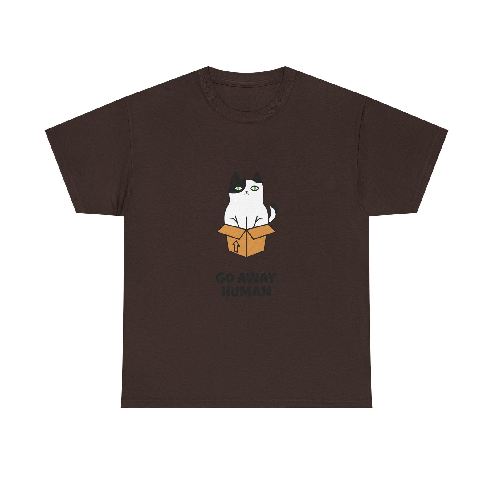 Go Away Human Cat Funny Grumpy Cat Illustration - T-shirt
