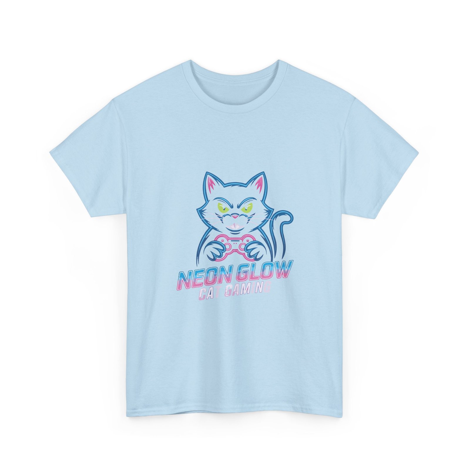 Neon Glow Cat with Gaming Vibes Cyberpunk Style - T-shirt - Image 11