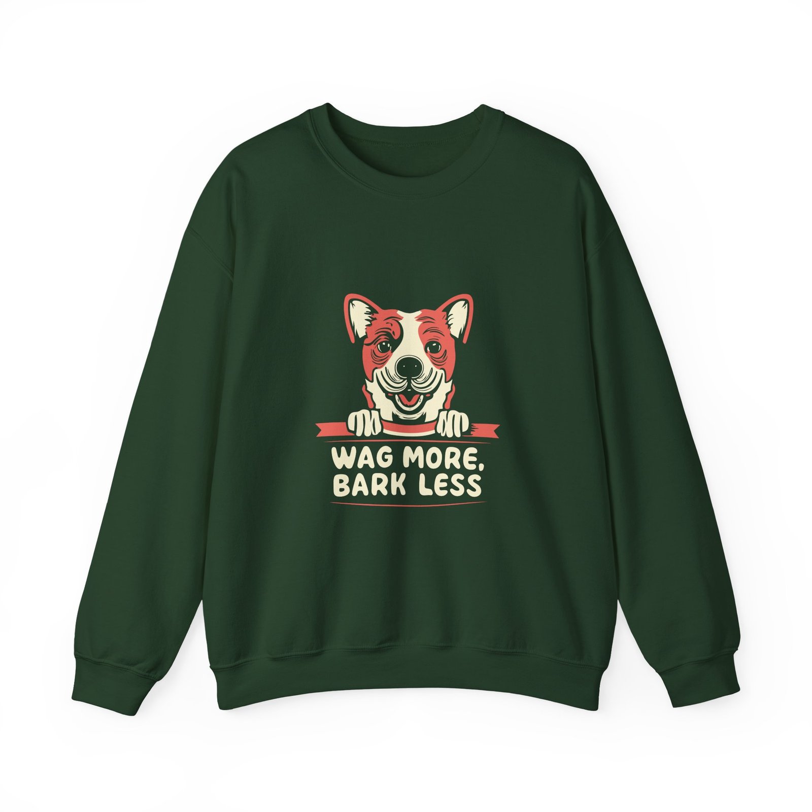 Wag More Bark Less Cute Dog Quote Graphic - Sweatshirt - Image 5