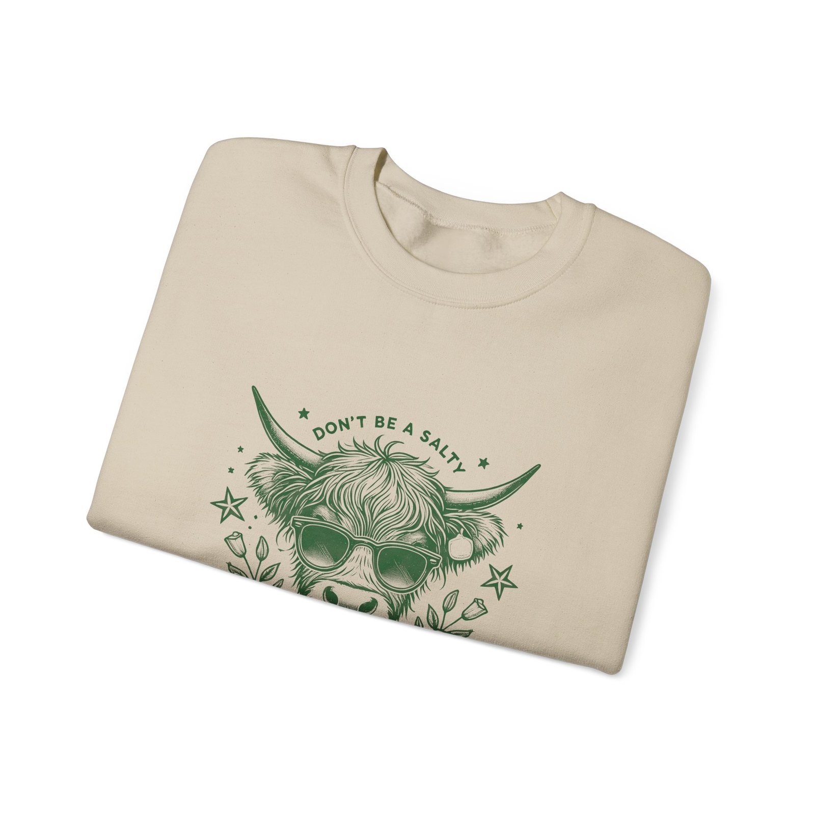 Heifer Green Cow Illustration with Natural and Rustic Charm - Sweatshirt - Image 7