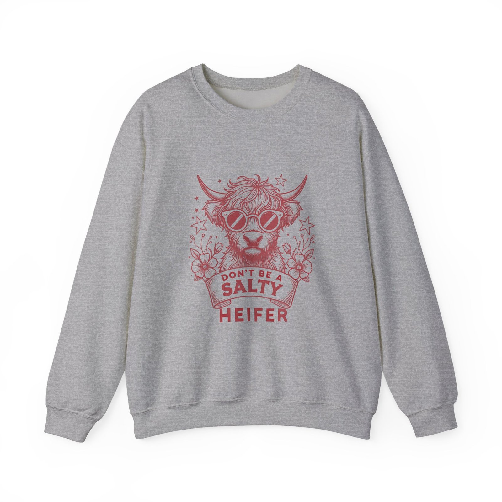 Don’t Be Salty Red Heifer Cow Wearing Cool Sunglasses - Sweatshirt - Image 9