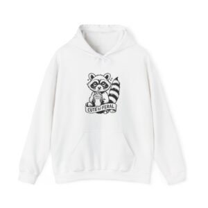 Adorable and Wild Black Raccoon Illustration with Cute Charm - Hoodie