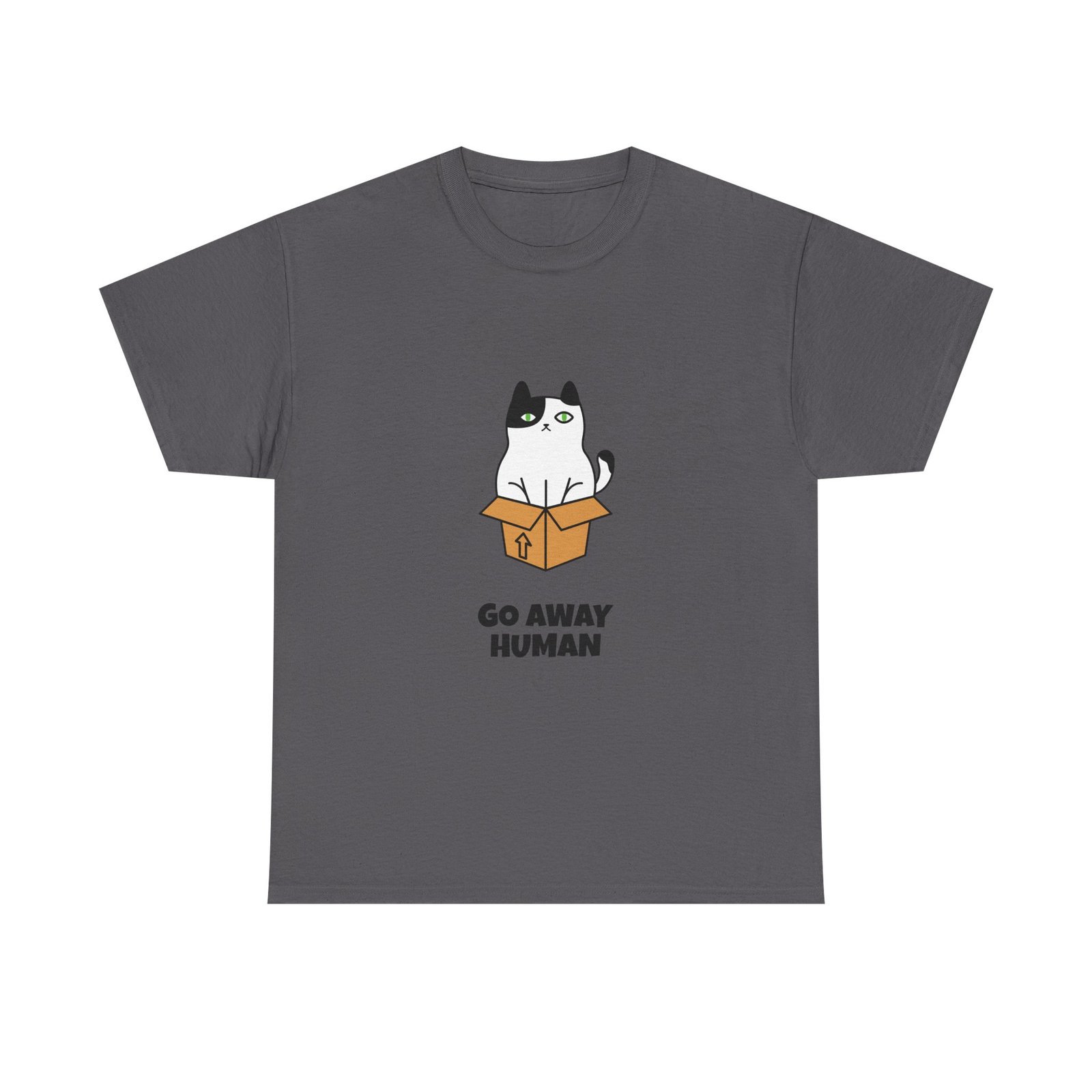 Go Away Human Cat Funny Grumpy Cat Illustration - T-shirt - Image 5