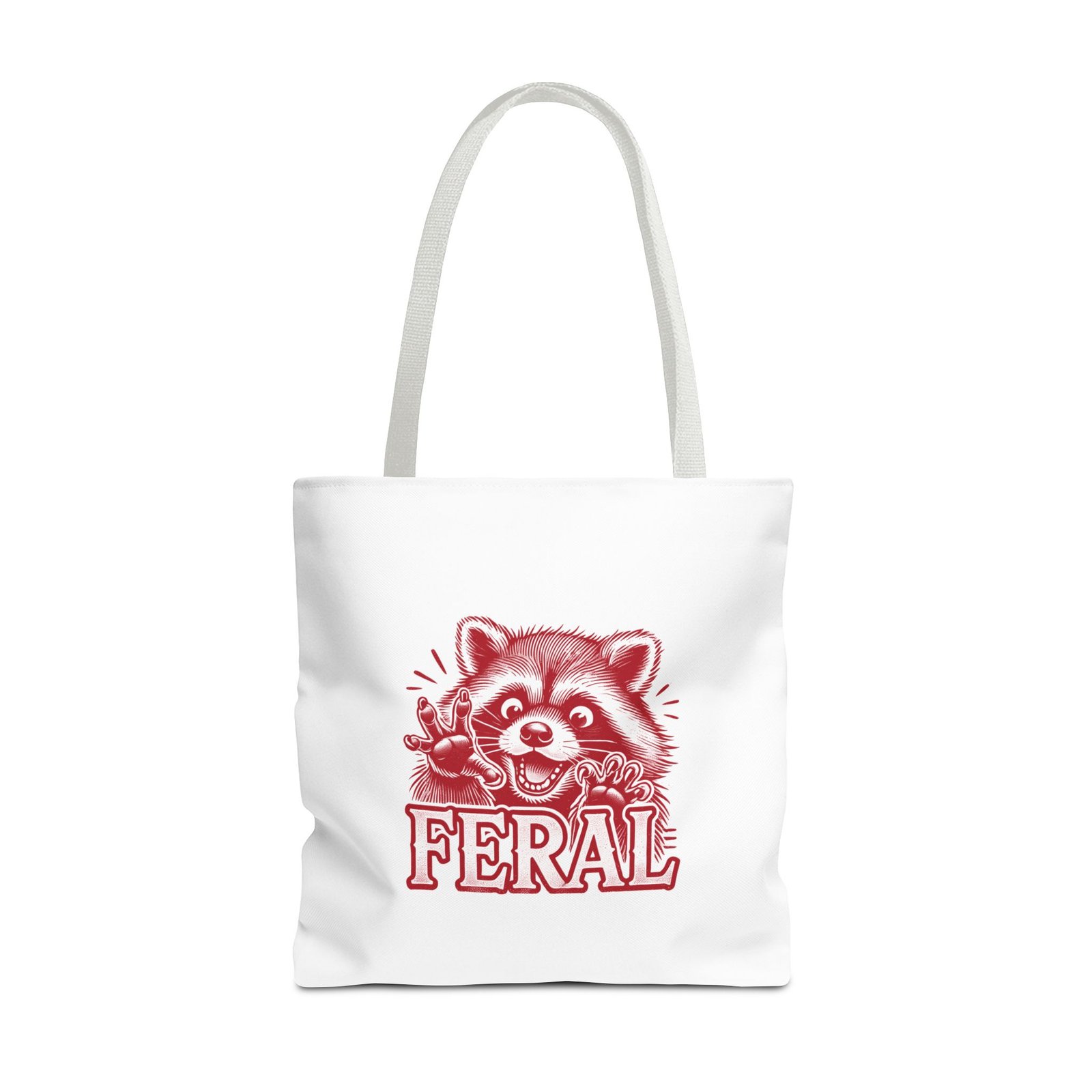Feral Red Raccoon Illustration with Funny Wild Animal Vibe - Tote Bag - Image 9
