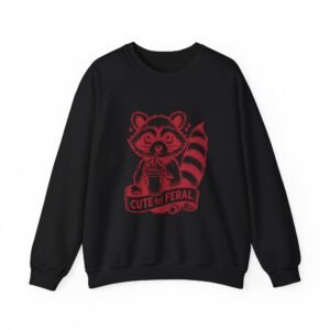 Adorable Red Raccoon Illustration with Cute and Feral Vibes - Sweatshirt