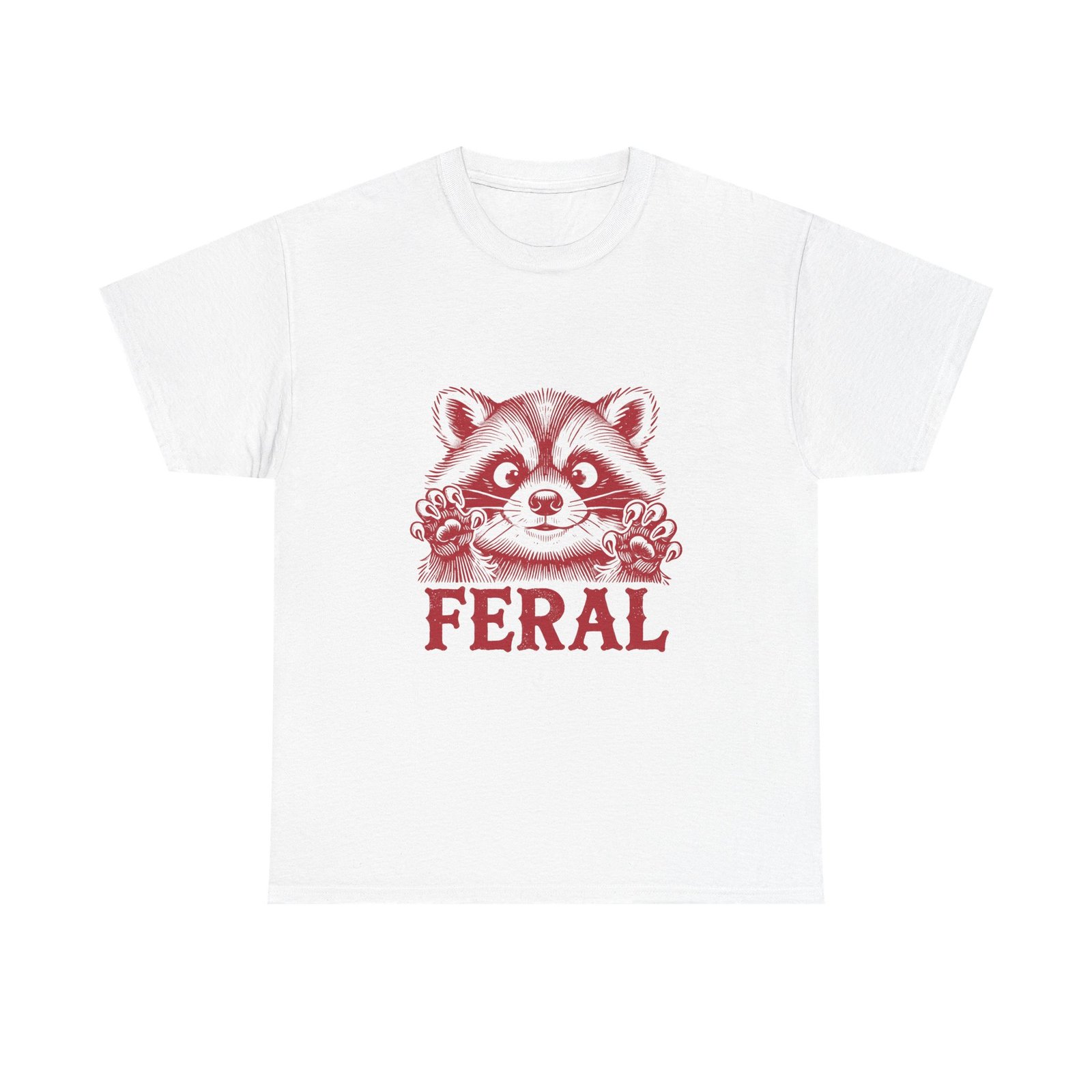 Feral Red Raccoon Bold Wildlife Illustration - T-shirt