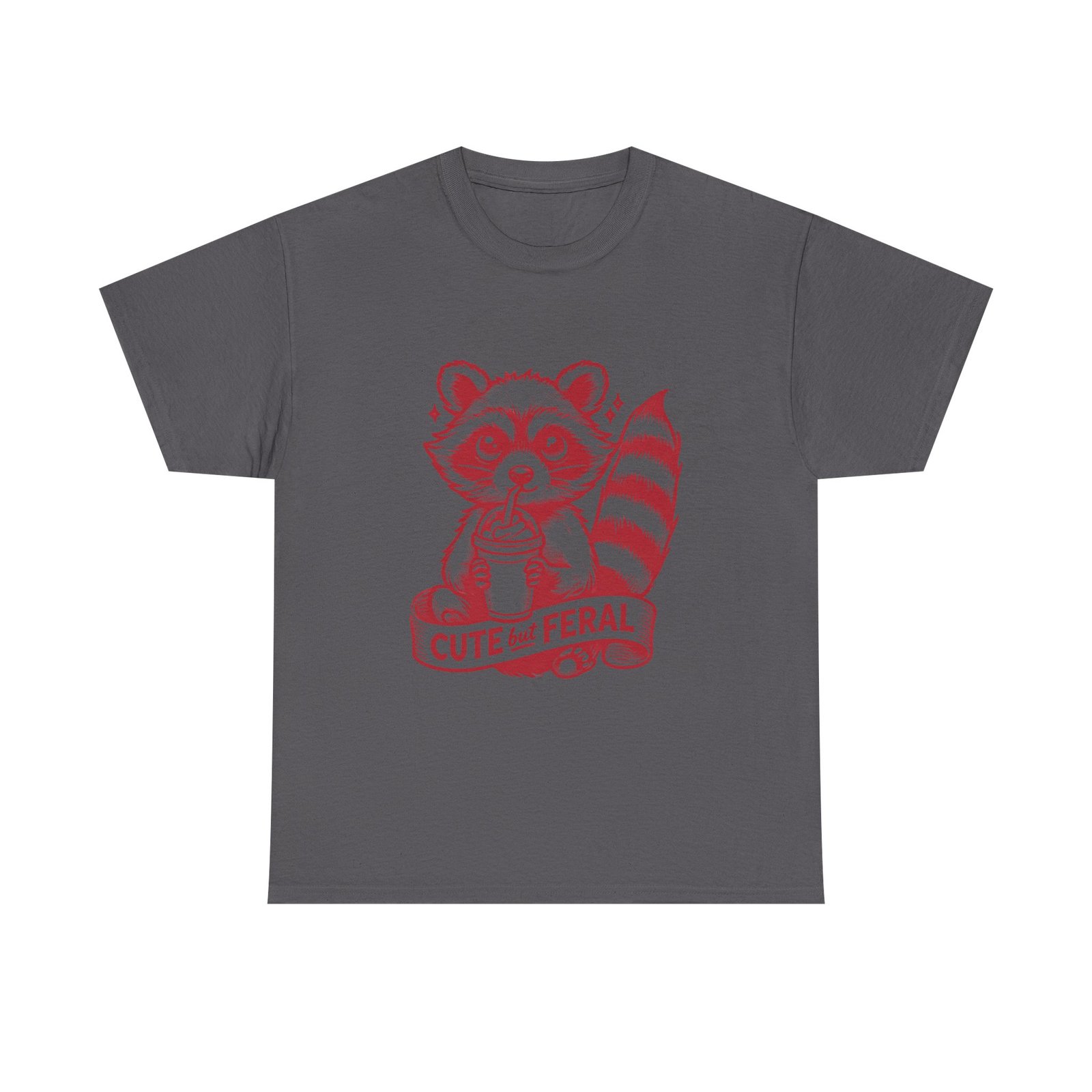 Adorable Red Raccoon Illustration with Cute and Feral Vibes - T-shirt - Image 5