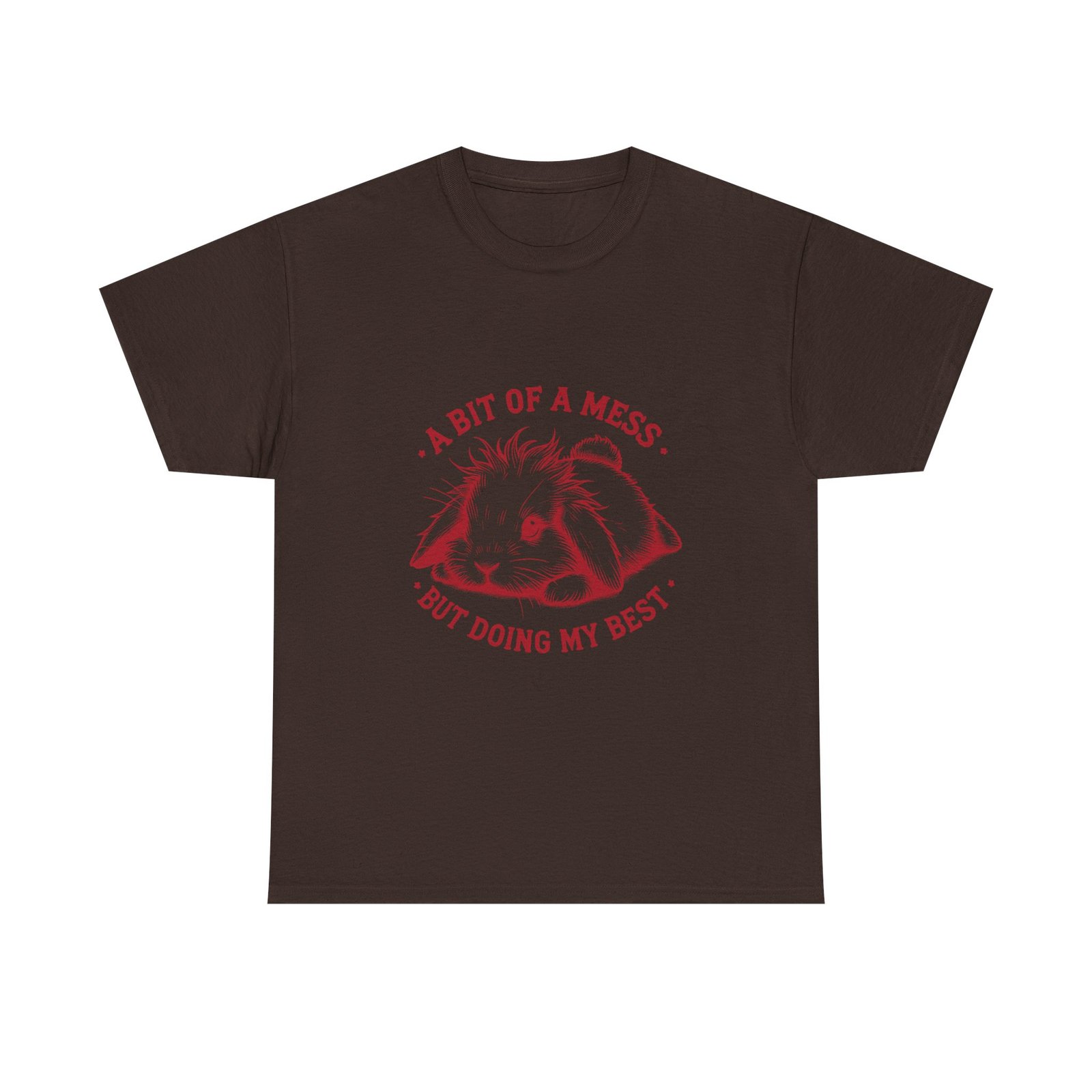 Red Rabbit Relaxing with Messy Yet Motivated Vibes - T-shirt