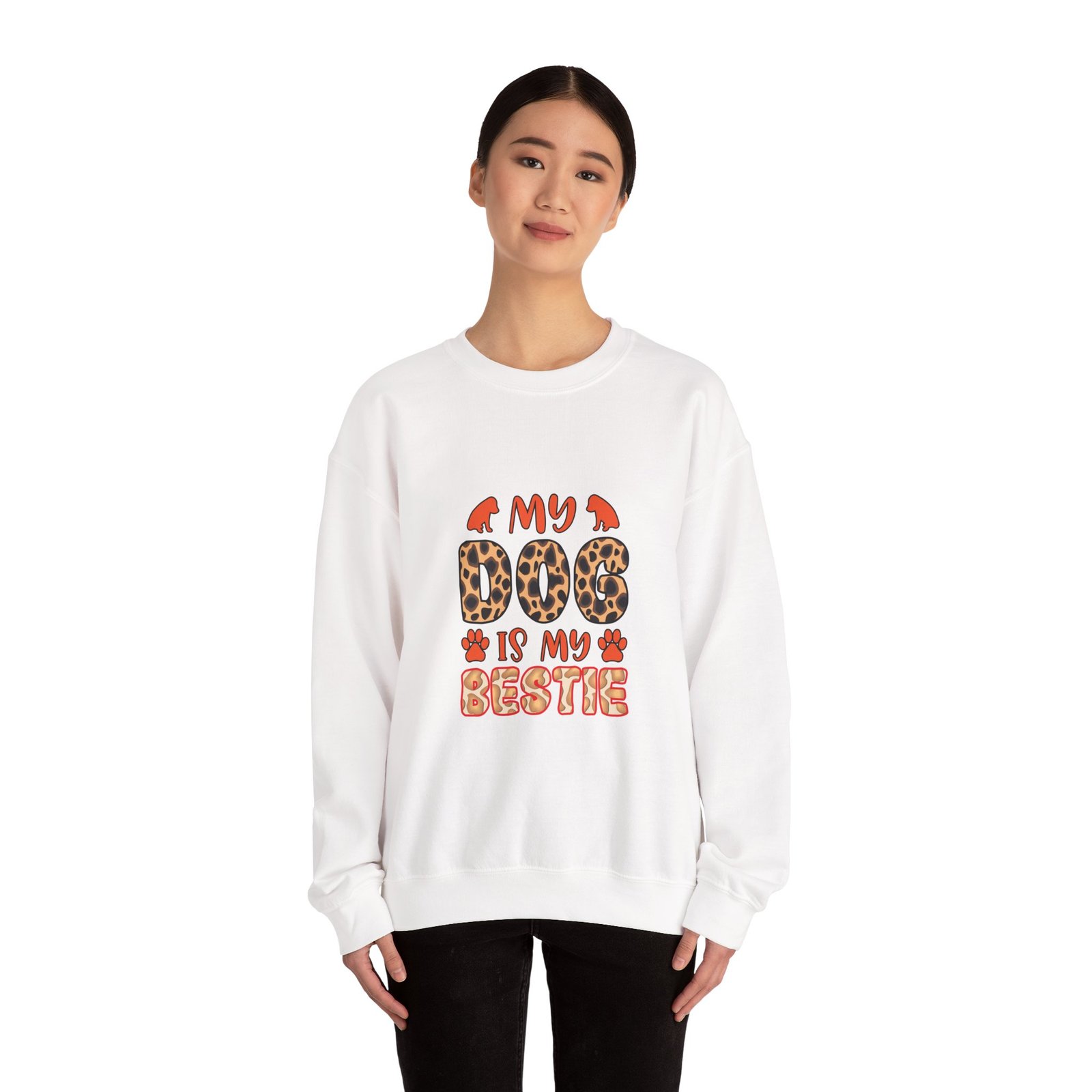 My Dog Is My Bestie Leopard Print Design - Sweatshirt - Image 4