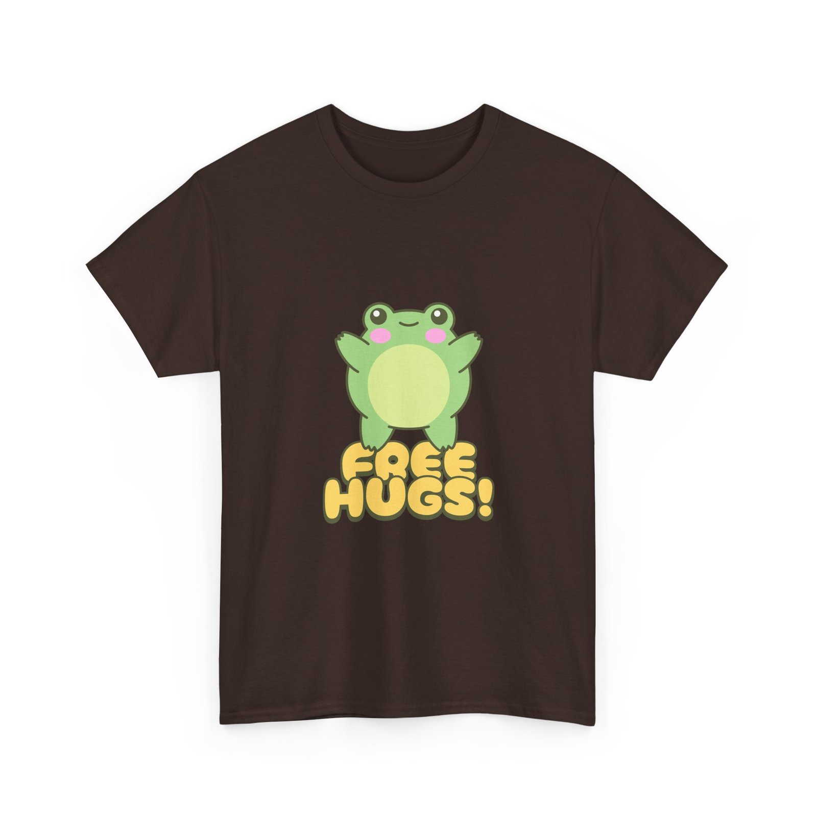 Cute Cartoon Frog Offering Free Hugs Illustration - T-shirt - Image 3