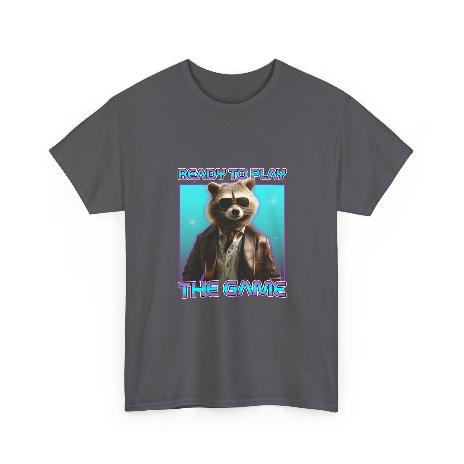 Cute Ready To Play Raccoon Cartoon Character Illustration - T-shirt - Image 7