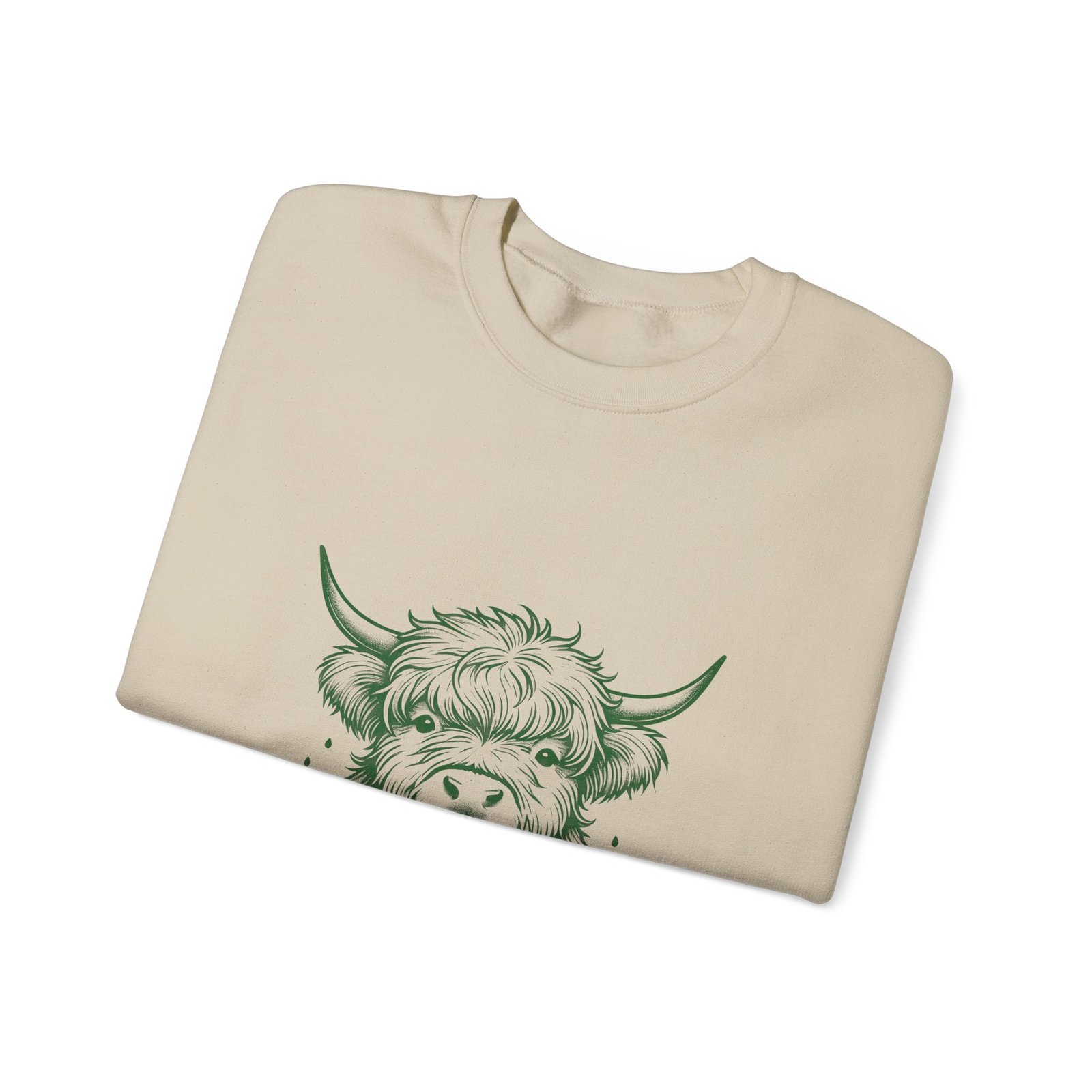 Just A Little Moody Green Cow Face Illustration - Sweatshirt - Image 7