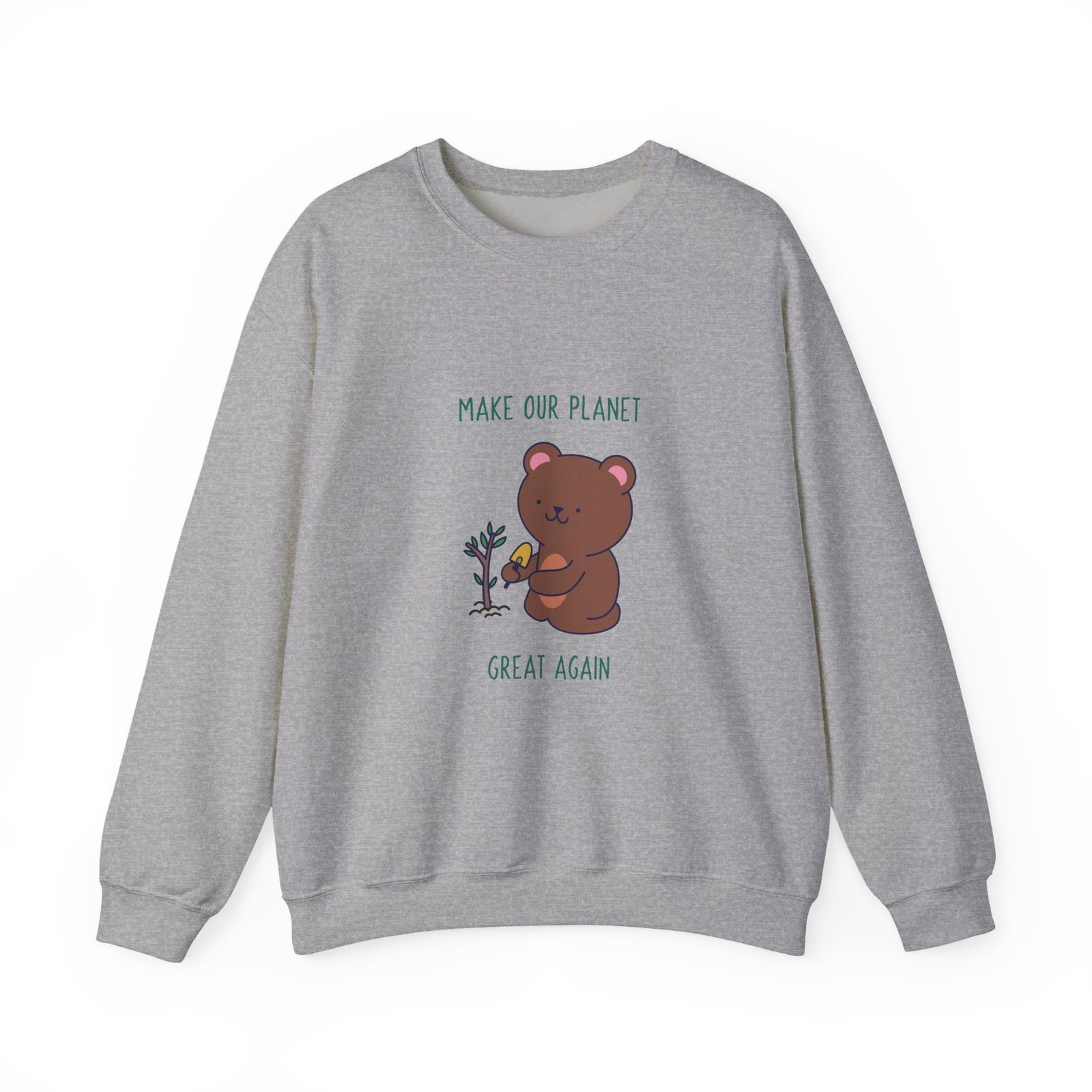 Make Our Planet Great Again Caring Bear Environmental Design - Sweatshirt - Image 9