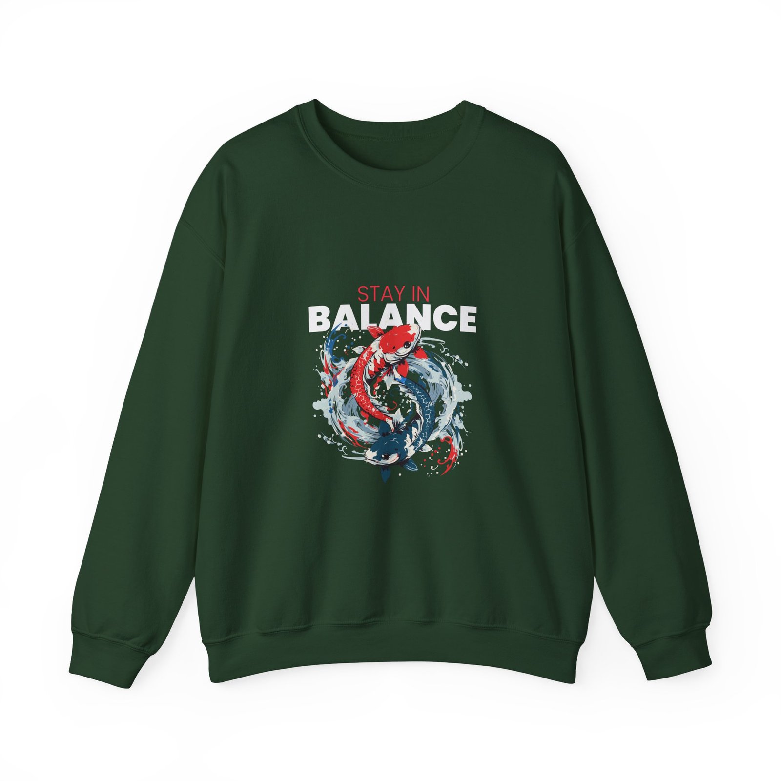 Stay in Balance Koi Fish Yin Yang Symbol Artistic Design - Sweatshirt - Image 5
