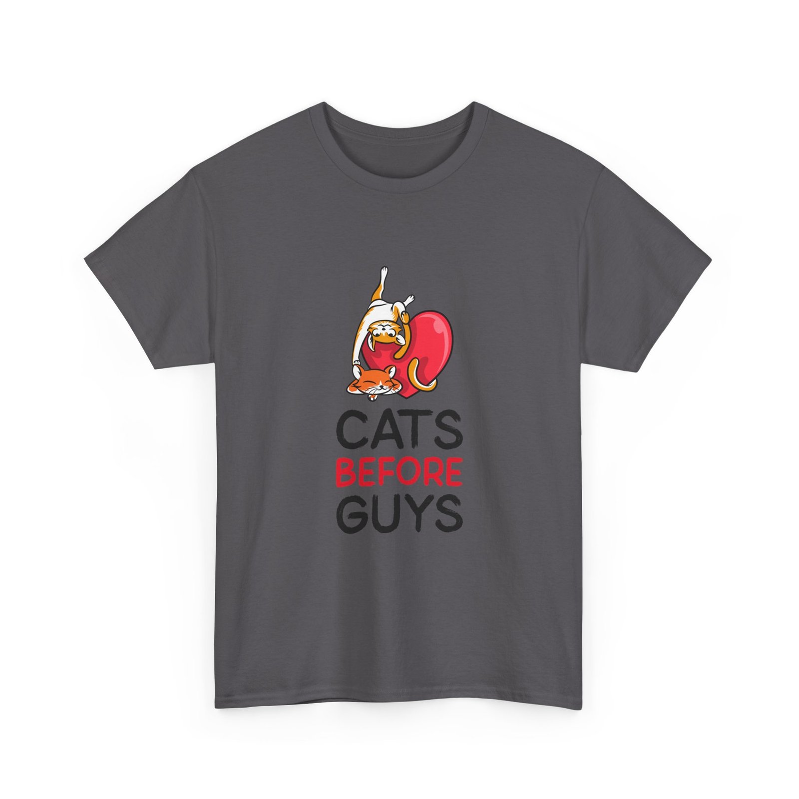 Cute Cats Before Guys Cute Typography Graphic - T-shirt - Image 7