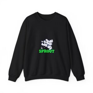 Whimsical Sprout Cow Illustration in Fresh Green Tones - Sweatshirt