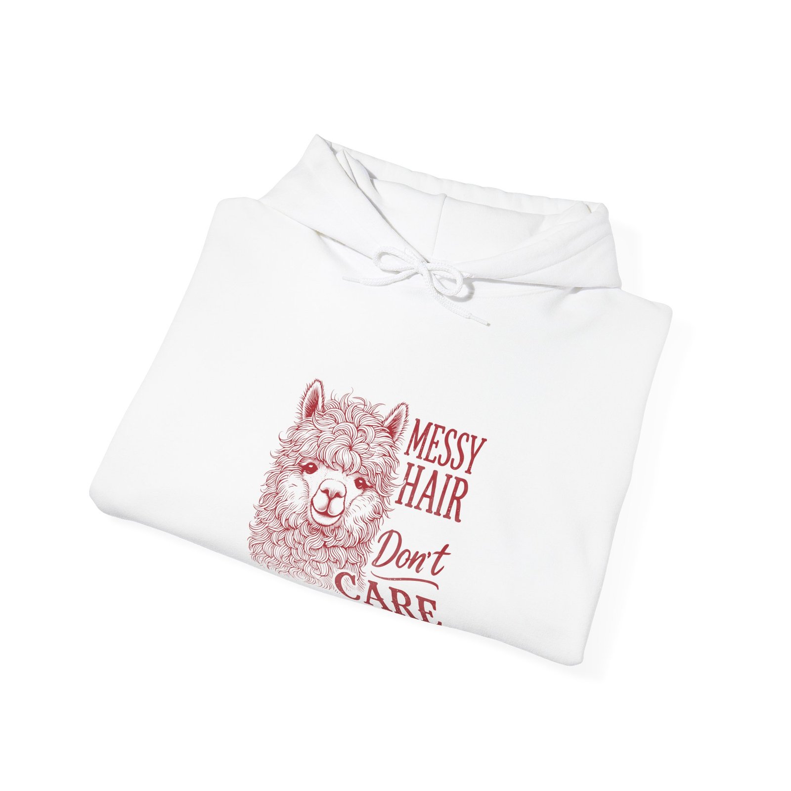 Cute Red Llama with Messy Hair Illustration - Hoodie - Image 4